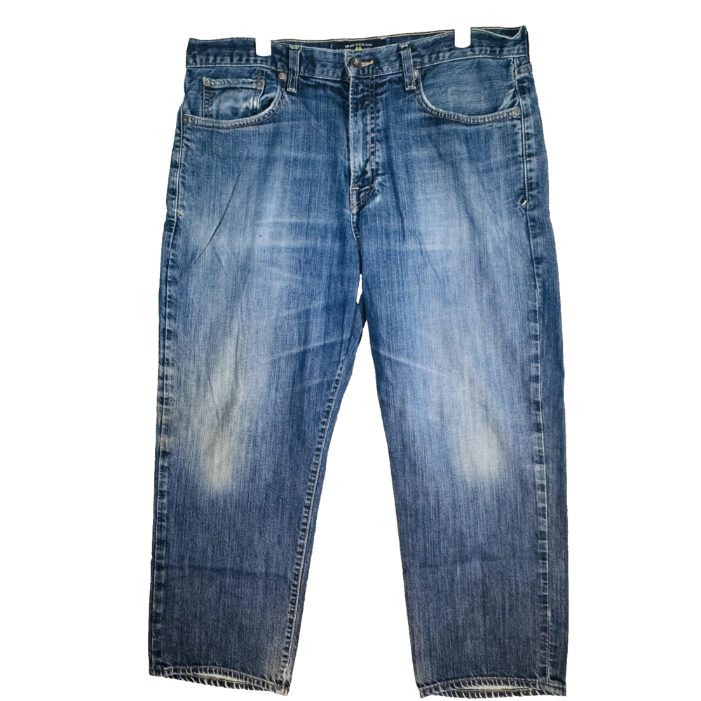 Lucky Brand 329 Classic Straight Men's Jeans 36x28 Blue Denim Medium Wash Zip